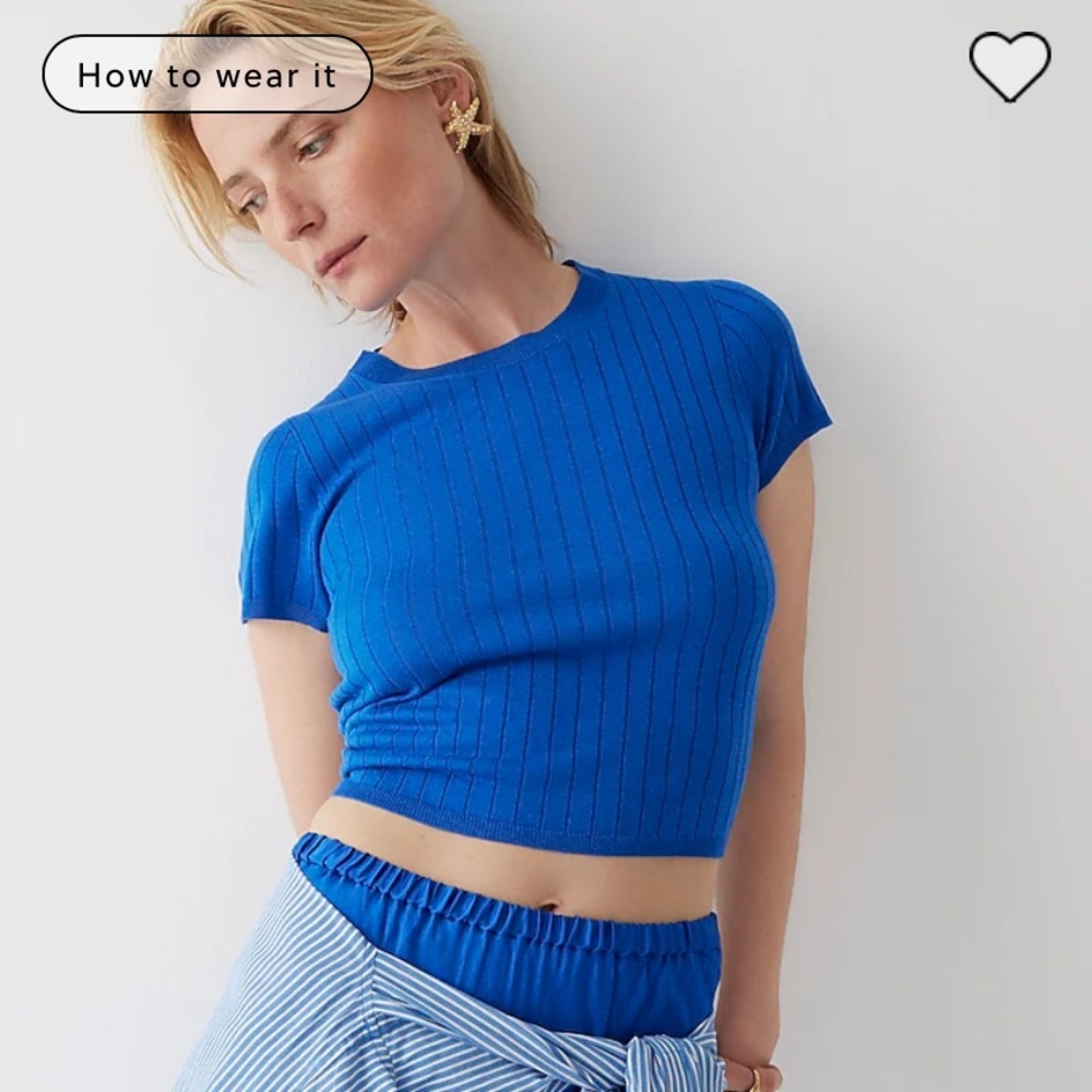 NWT J.Crew Silk-blend cropped T-shirt